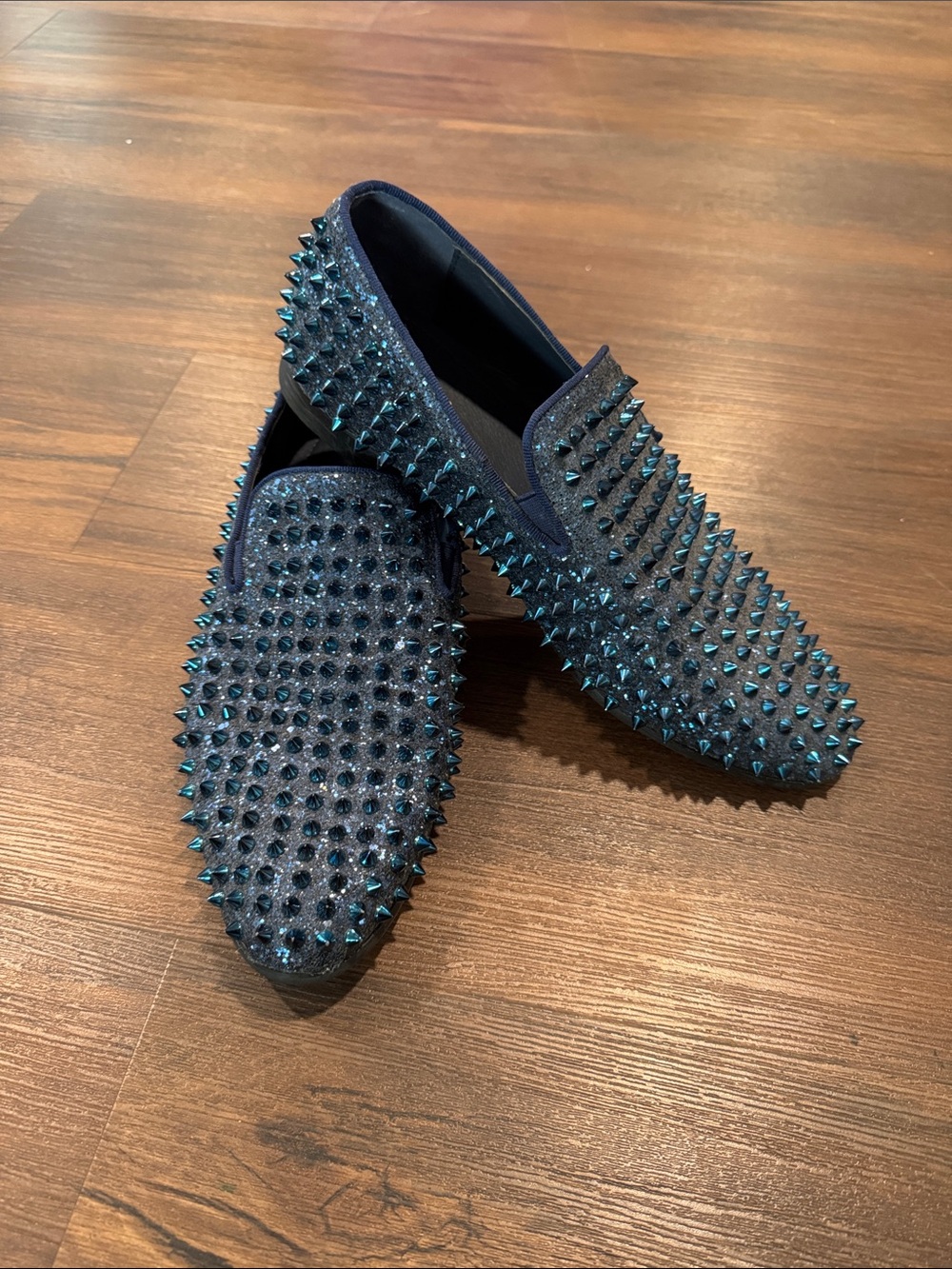 Jump New York Luxor 3 Mens Navy Blue Spiked Fashion Shoes Size 11